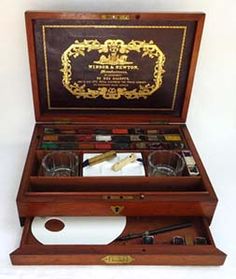 Antique Watercolor Paint Box