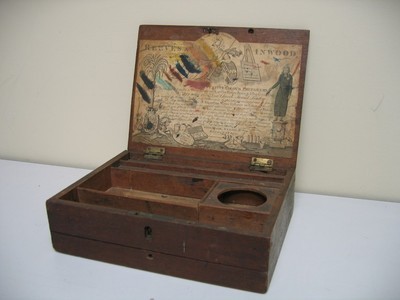 400x300 Early Antique 1780s Reeves Inwood Mahogany Watercolor Paint Box