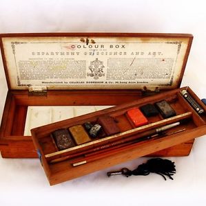 299x300 Roberson Antique Watercolour Artists Paint Box C1870 Owned By