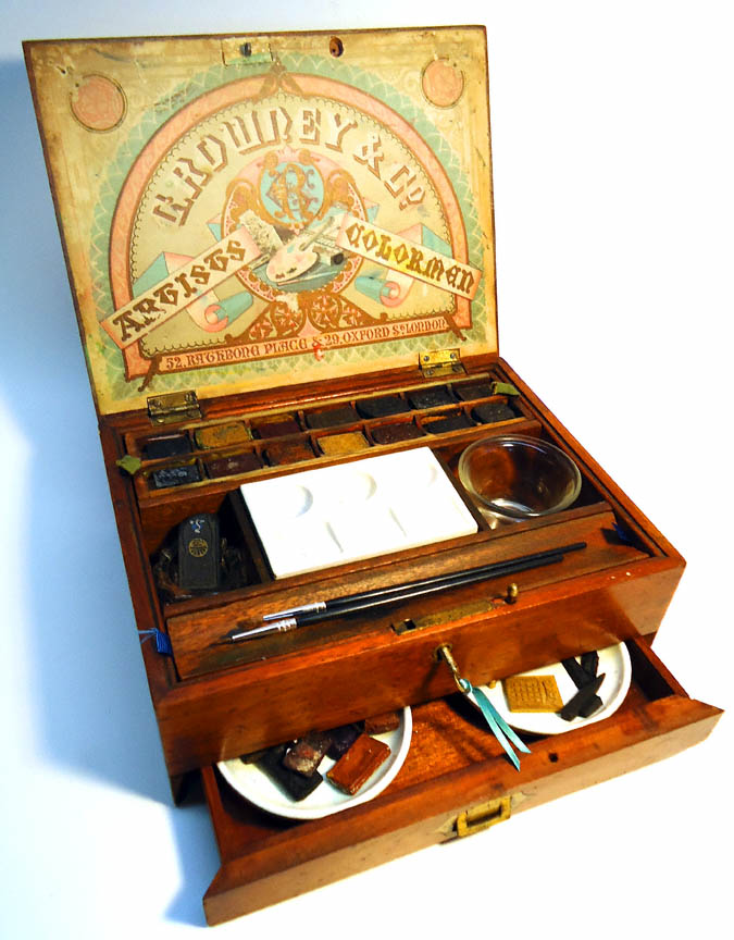 675x864 Rowney Artists Watercolor Paint Box C. 1880 1890s