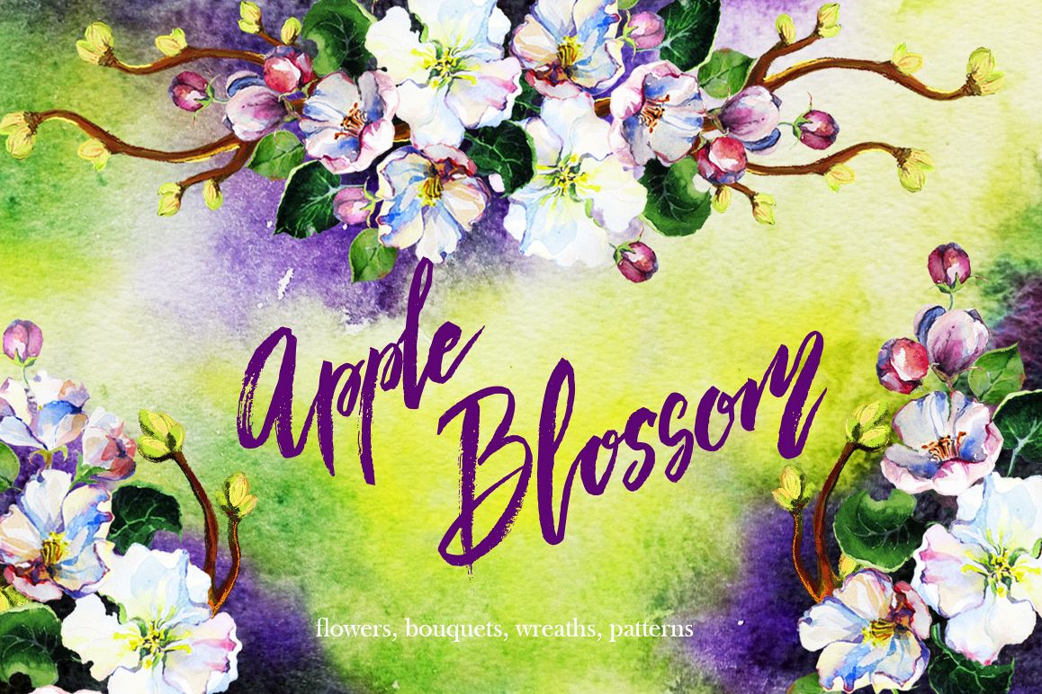 1158x772 Apple Blossom Watercolor