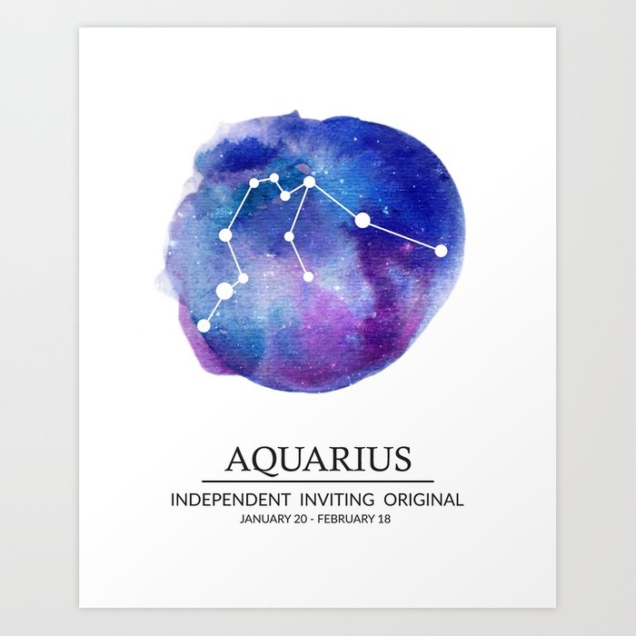 700x700 Aquarius Watercolor Zodiac Constellation Art Print By