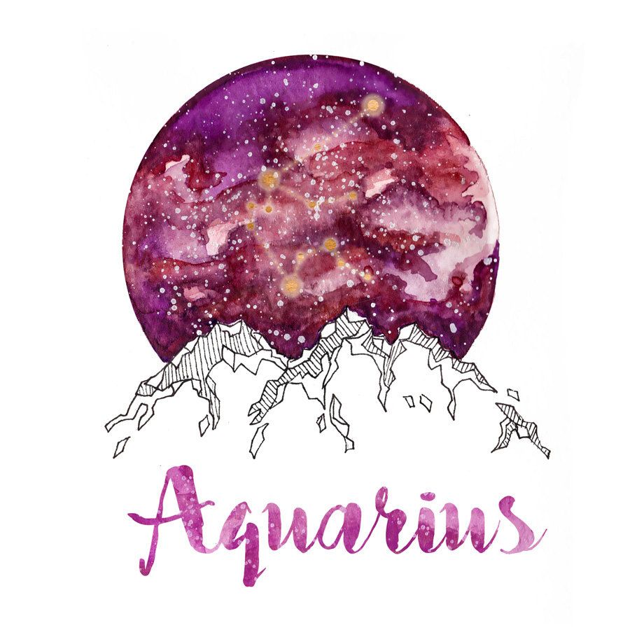 900x900 Aquarius Zodiac Watercolour Painting Art Inspiration