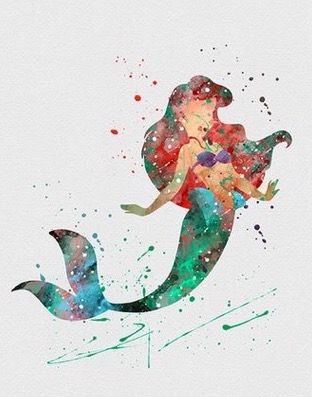 312x397 Ariel Watercolor Water Color Ariel And Disney Stuff
