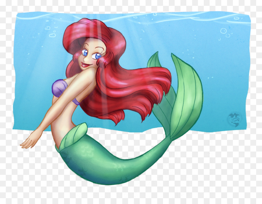 900x700 Mermaid Ariel Watercolor Painting Drawing