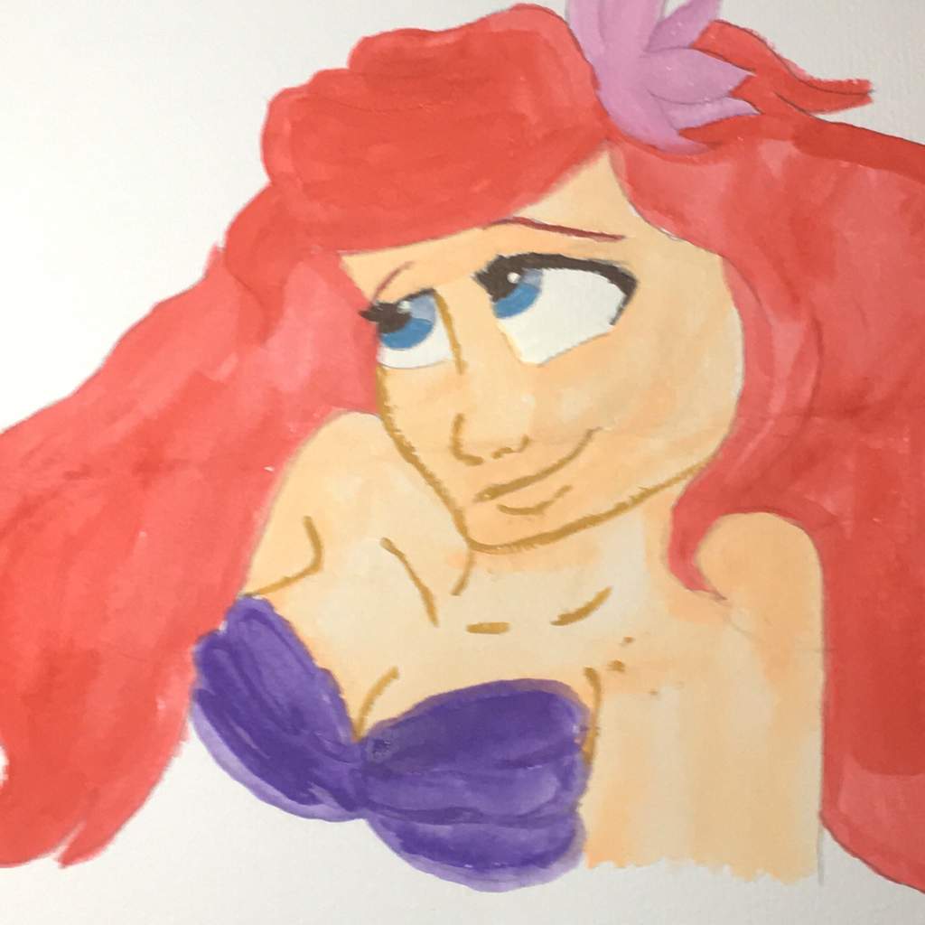 1024x1024 Watercolor Painting Of Ariel Disney Amino
