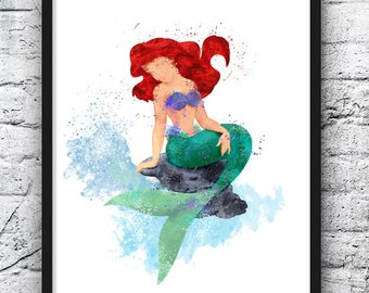 340x270 Watercolor Painting Ariel Etsy Ca