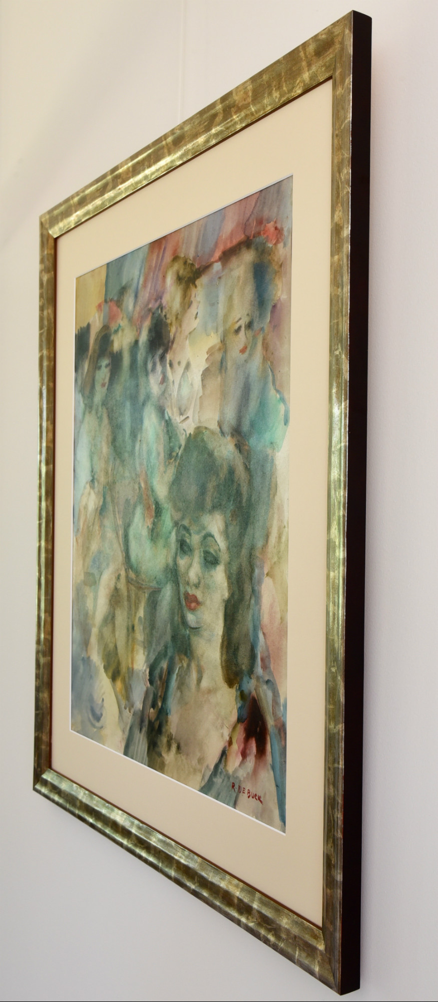 875x2000 Art Deco Watercolor Painting Elegant Ladies In A Bar.