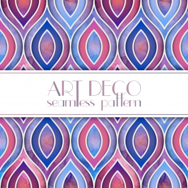 626x626 Art Deco Watercolor Pattern Design Vector Free Download