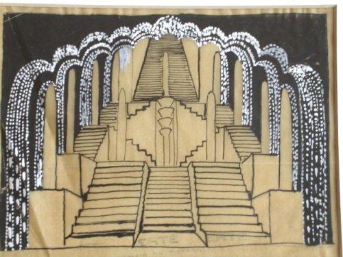 500x375 Erte Watercolor Art Deco Russian French