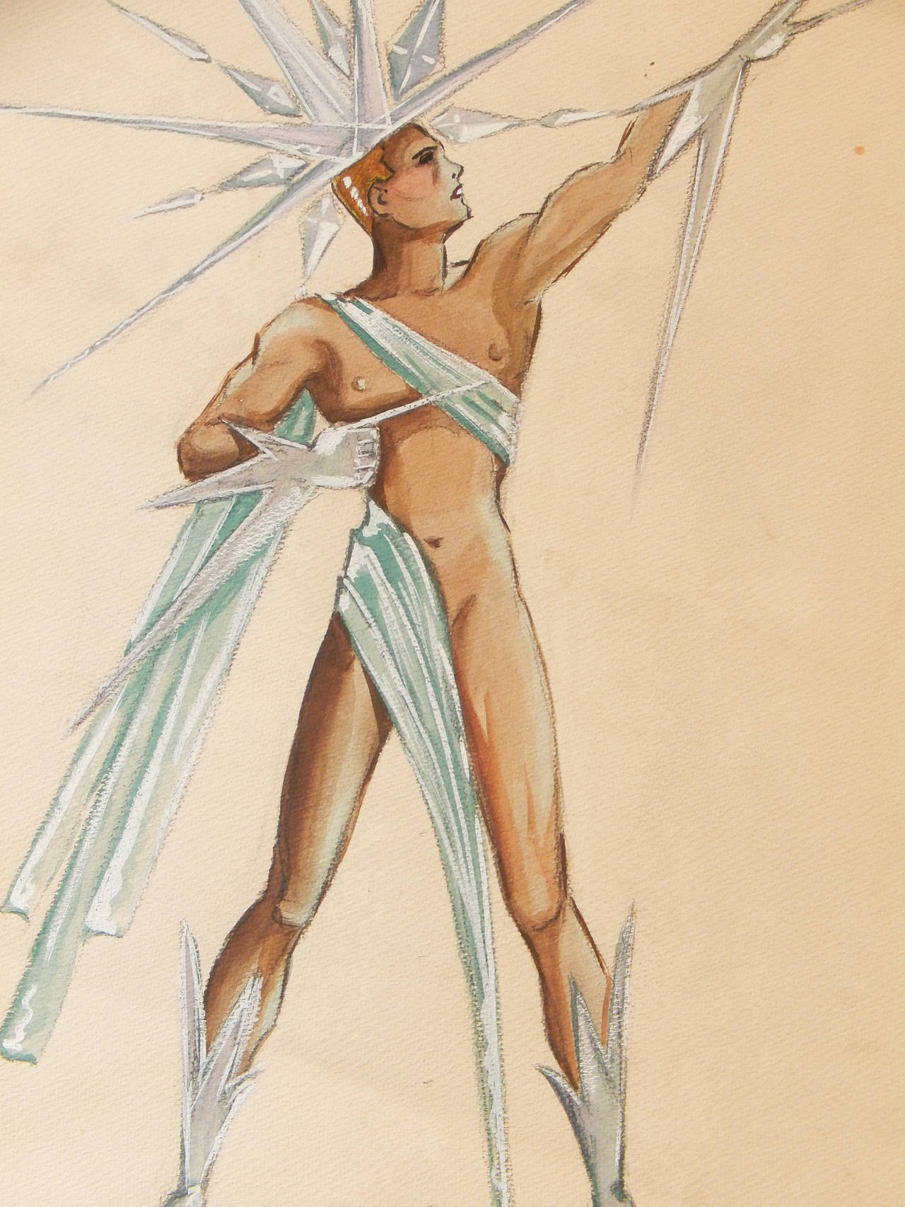 1280x1706 King Iceberg, Watercolor And Gouache Painting For Art Deco