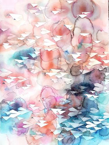 375x495 Original Art Deco Watercolor Paintings For Sale Saatchi Art