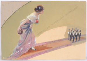 300x210 Feminist Bowley Alley, French Art Nouveau Watercolor, Early 20th