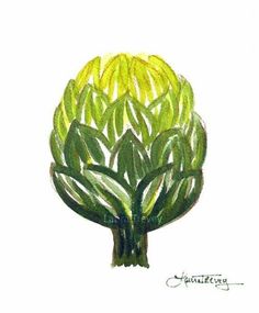 236x285 Artichoke Watercolor Painting Art Inspiration