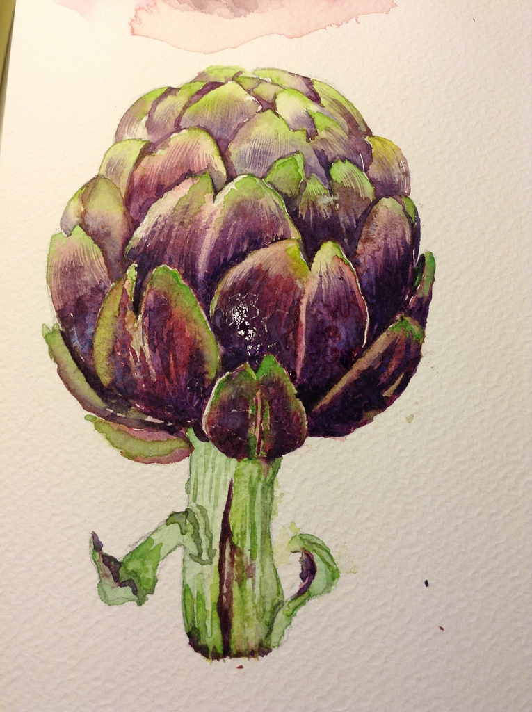 765x1024 Artichoke Watercolor Painting