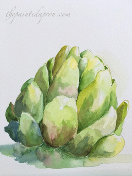 450x600 Watercolor Artichoke The Painted Apron