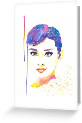 277x415 Audrey Hepburn Watercolor Greeting Cards By Jestofko Redbubble