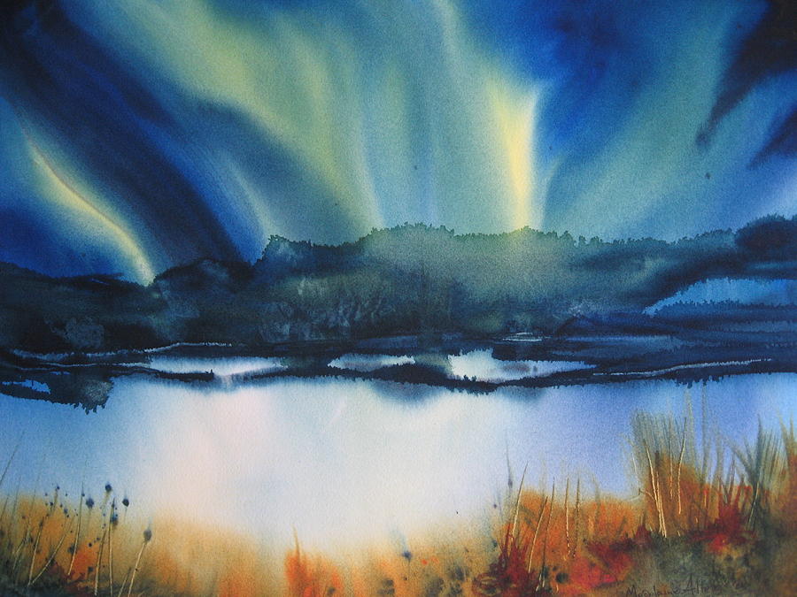 900x675 Dance Of Aurora Borealis Painting By Madelaine Alter