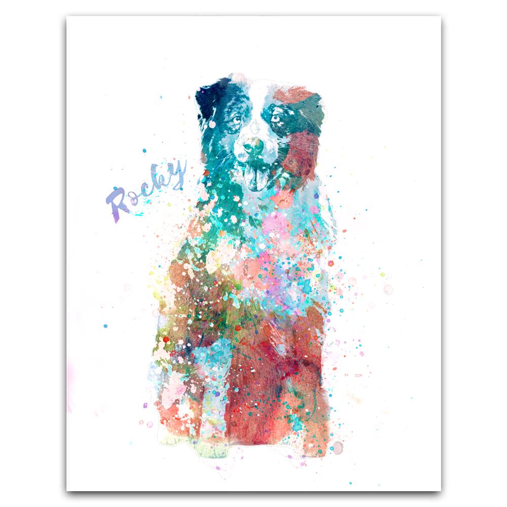 1000x1000 Australian Shepherd Gift Personal Prints Personalized Pet Art