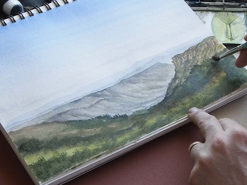 800x600 The Australian Blue Mountains In Watercolours. View From Katoomba
