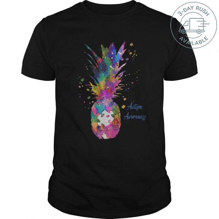 700x700 Pineapple Watercolor Autism Awareness Shirt Hoodie, Tank Top, Mug