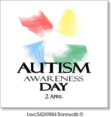 362x382 Art Print Of Autism Awareness Month. Watercolor Symbol Of Autism