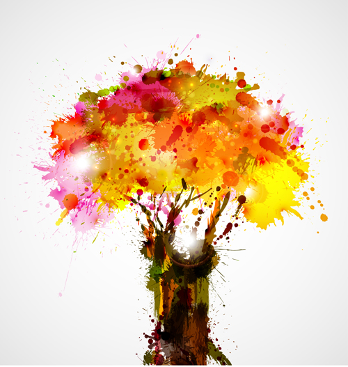 500x527 Autumn Watercolor Tree Vector Material 02 Free Download
