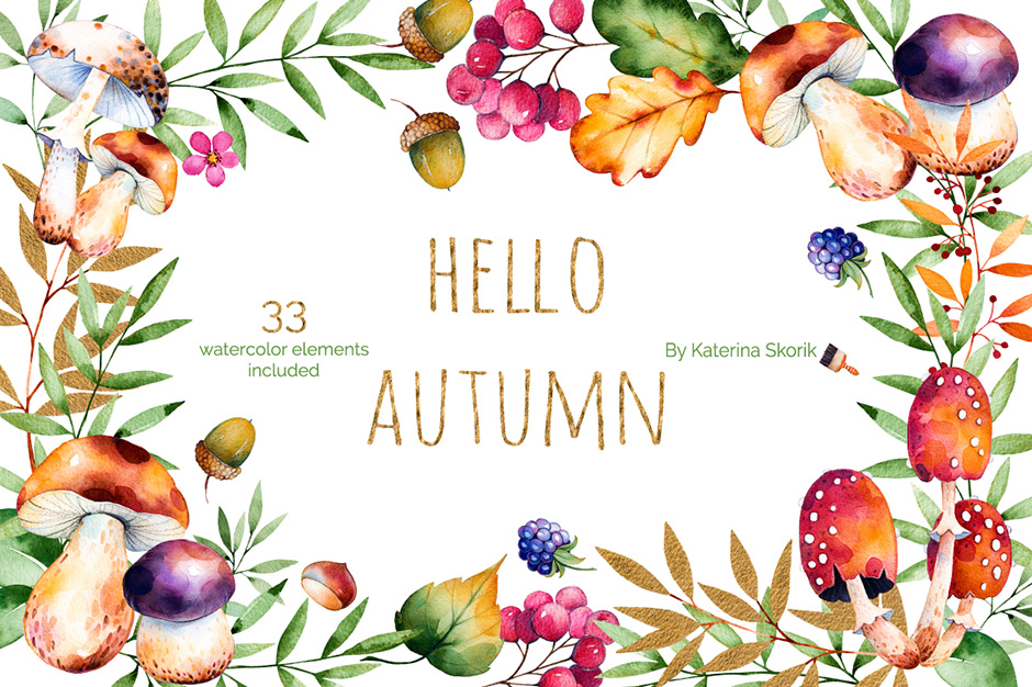 940x626 Hello Autumn An Autumn Watercolor Graphics Collection