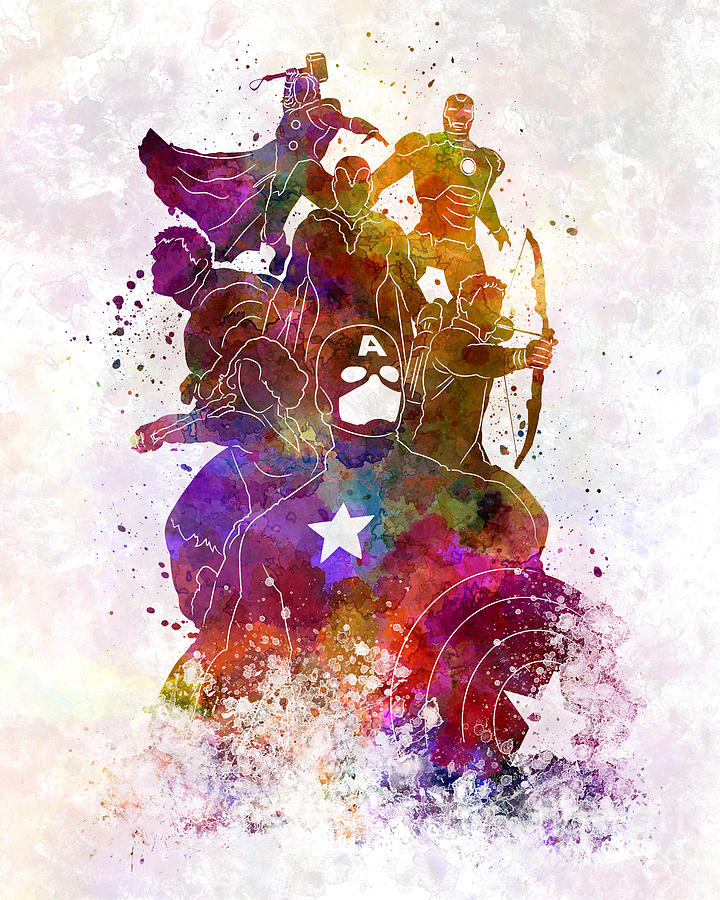 720x900 Avengers 02 In Watercolor Painting By Pablo Romero