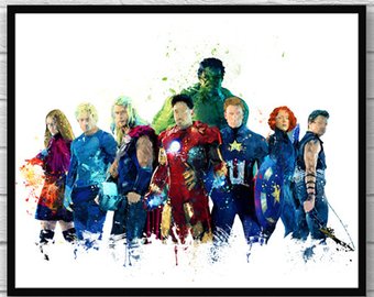 340x270 Avengers Watercolor Etsy