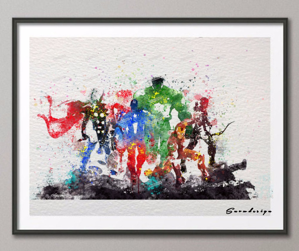 1000x842 Buy Avengers Watercolor Canvas And Get Free Shipping