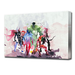300x300 Large Avengers Watercolour Canvas Print Ez1212 Ebay