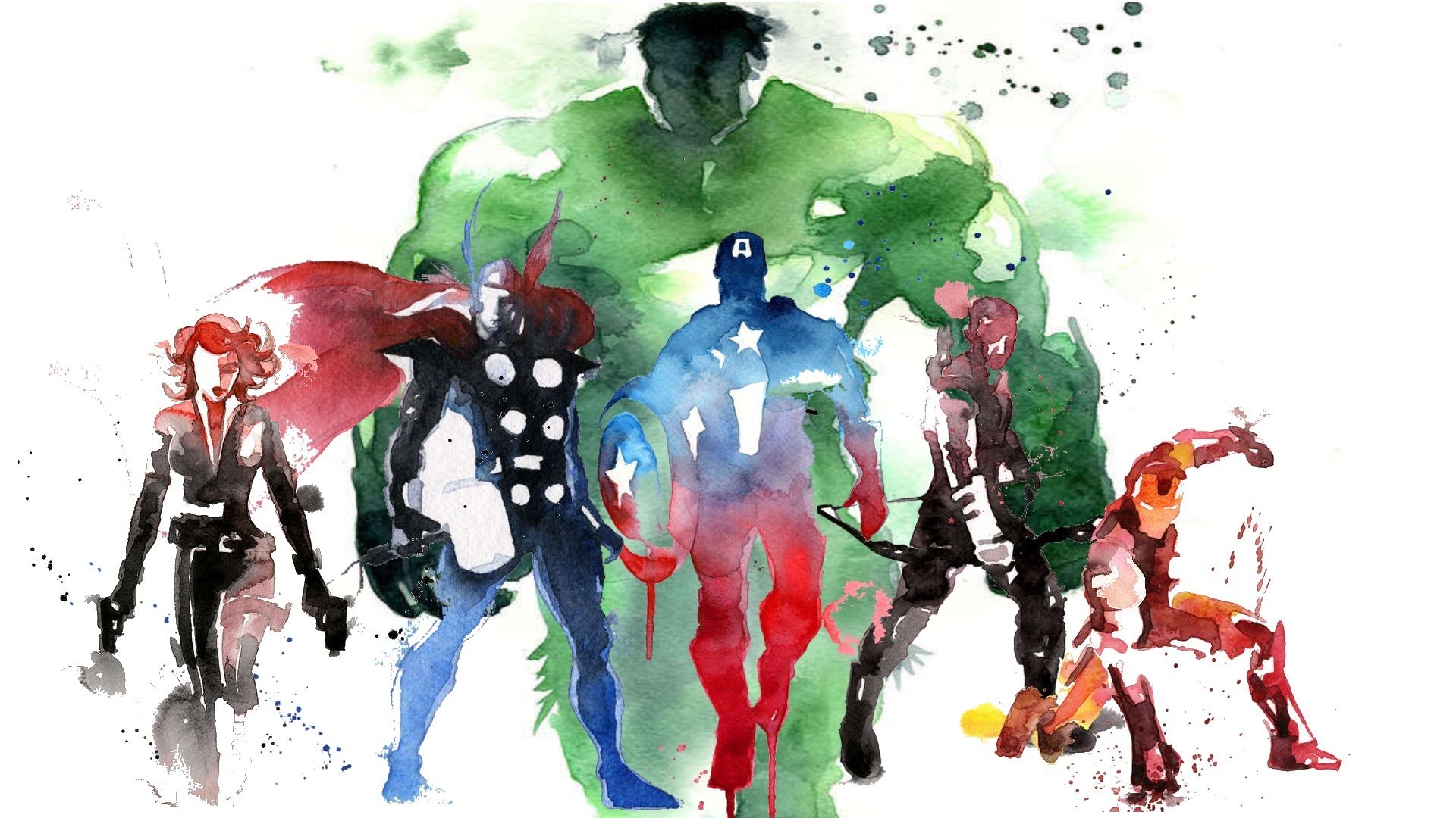 1920x1080 Avenger Watercolor, Awesome Work Here... Marvel