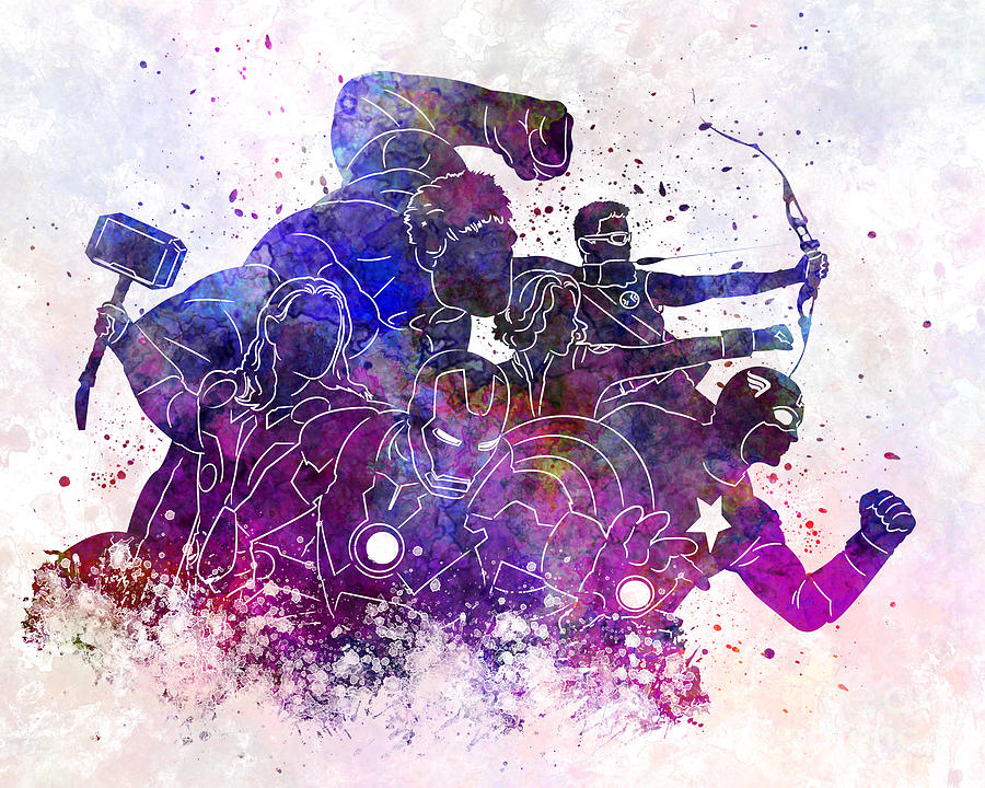 900x720 Avengers 01 In Watercolor Painting By Pablo Romero