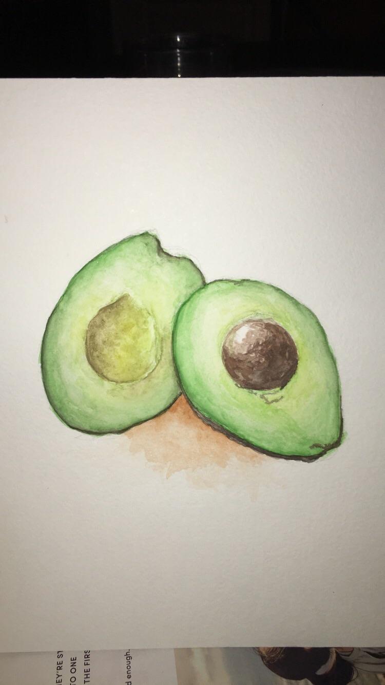 750x1334 Painted An Avocado! Watercolor On Paper Painting