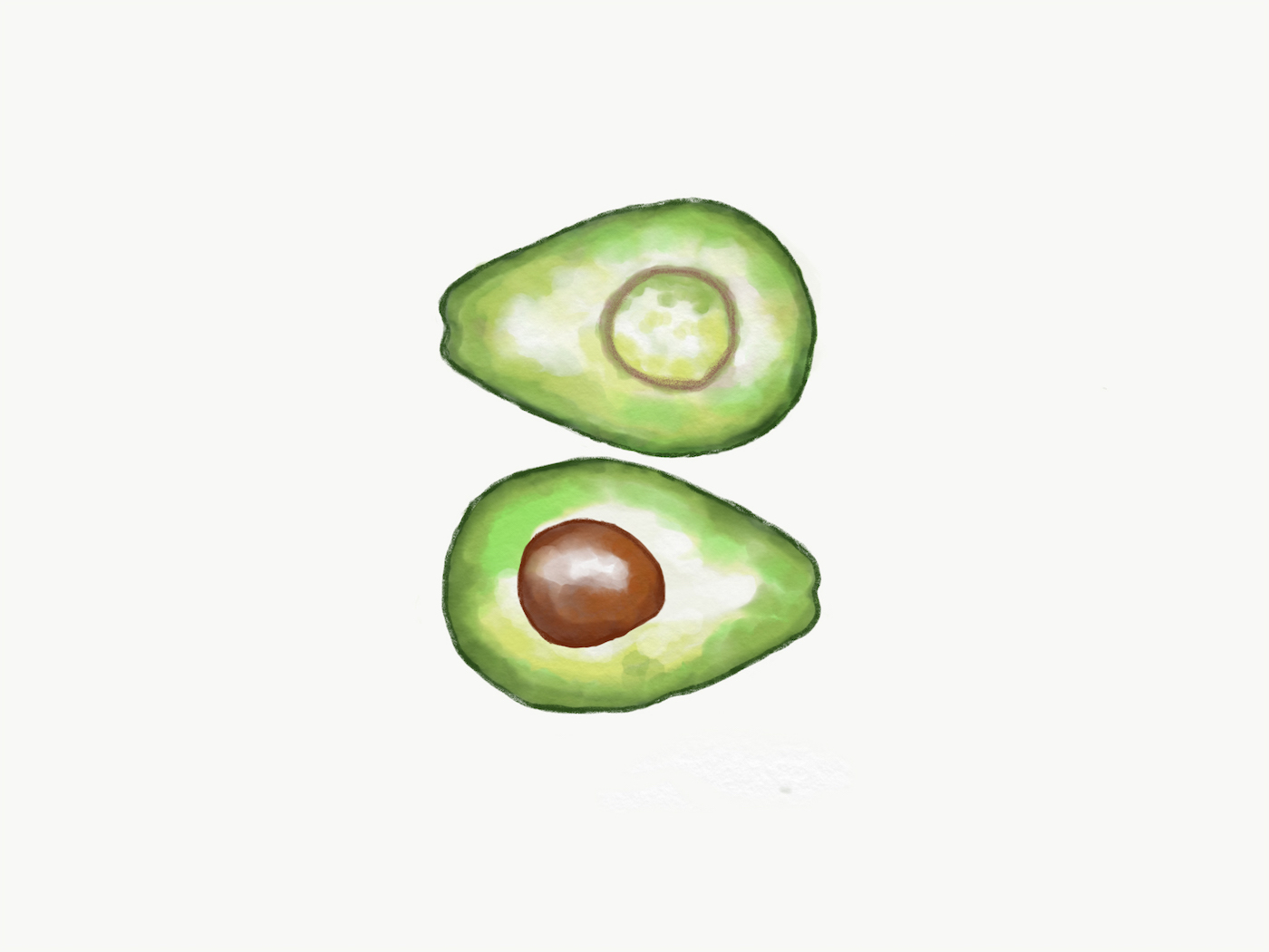 1400x1050 Watercolor Avocado Angela Seserman Design