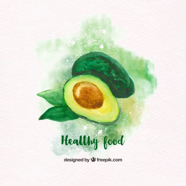 626x626 Watercolor Avocado Background Vector Free Download