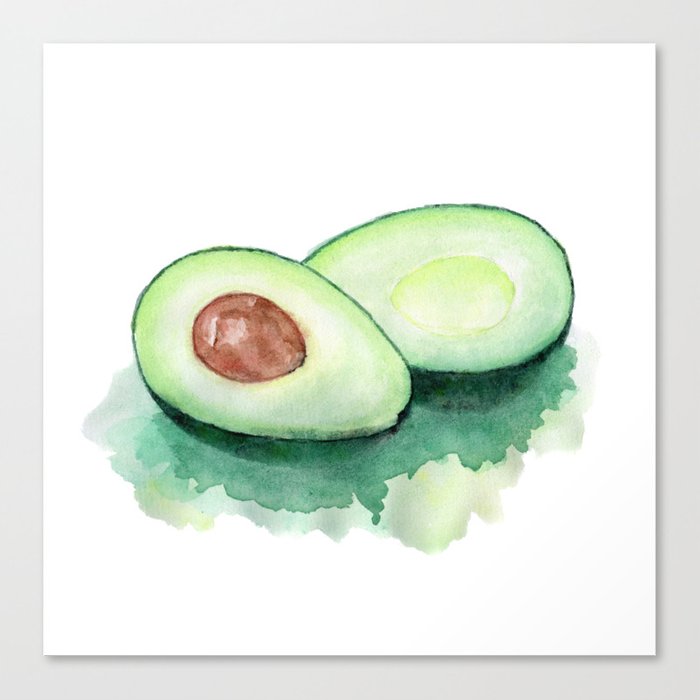 700x700 Avocado Watercolor Canvas Print By Kaelabears Society6