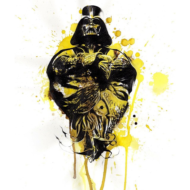 640x640 Awesome Watercolor Darth Vader Tattoo Design Best Tattoo Ideas