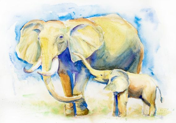 570x399 Wildlife Wall Decor Awesome Watercolor Painting Elephant With