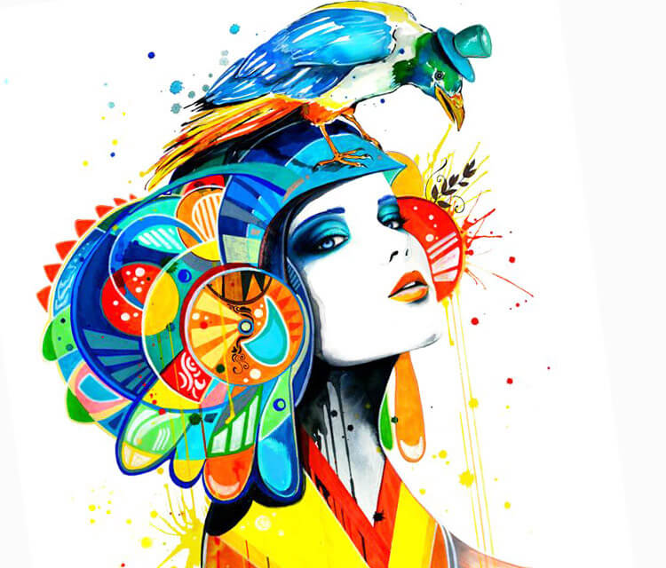 750x640 The Aztec Watercolor Painting By Pixie Cold No. 2136