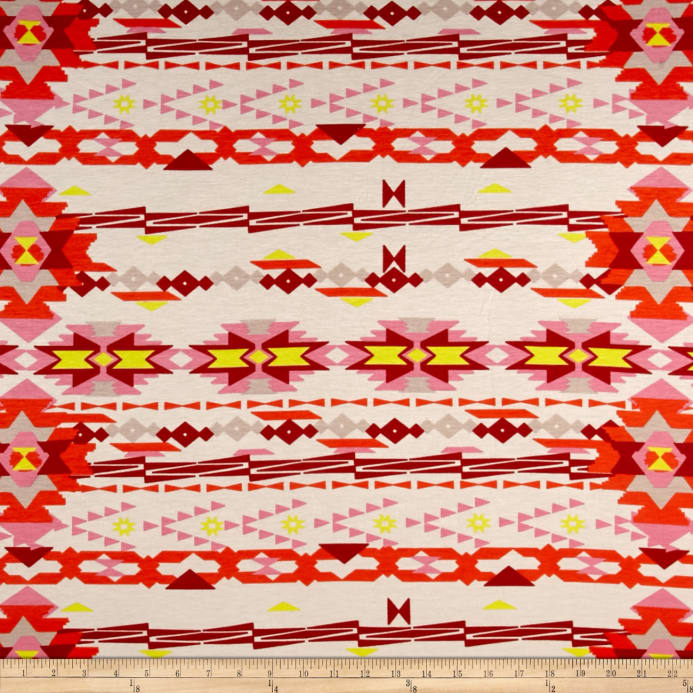 693x693 Watercolor Jersey Knit Aztec Pink