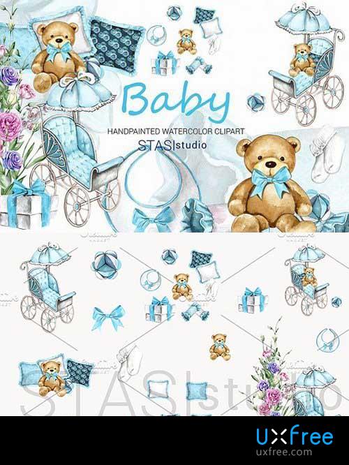 500x666 Baby Boy Watercolor Clipart 1585451