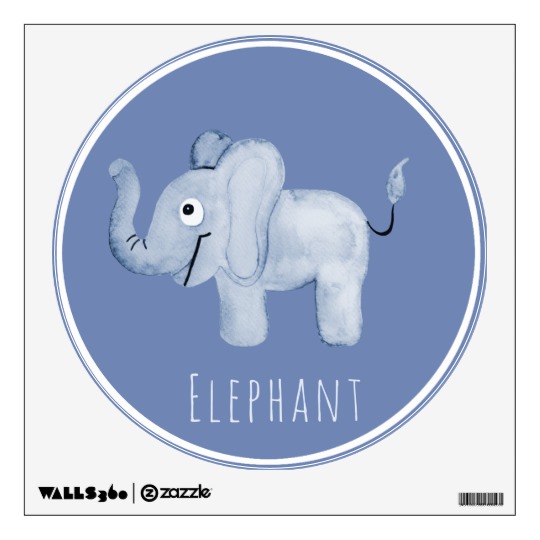 540x540 Baby Boy Watercolor Safari Elephant Nursery Art Wall Decal