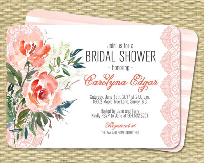 700x560 Baby Shower Invitation Printable Peach Coral Mint Watercolor