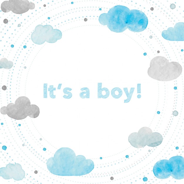 626x626 Baby Shower, Background With Watercolors Vector Free Download