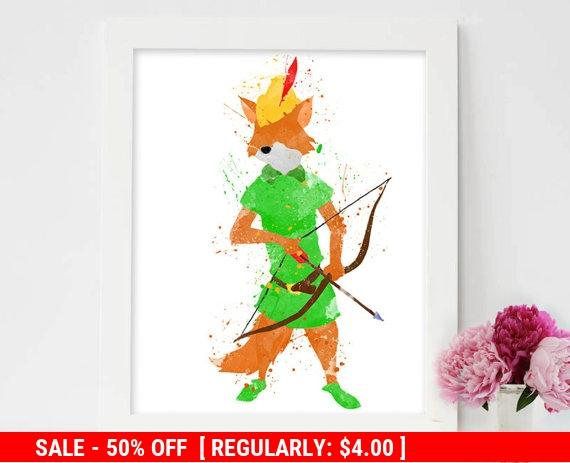570x463 Flat 50% Off Robin Hood Disney Baby Boy Watercolor Nursery