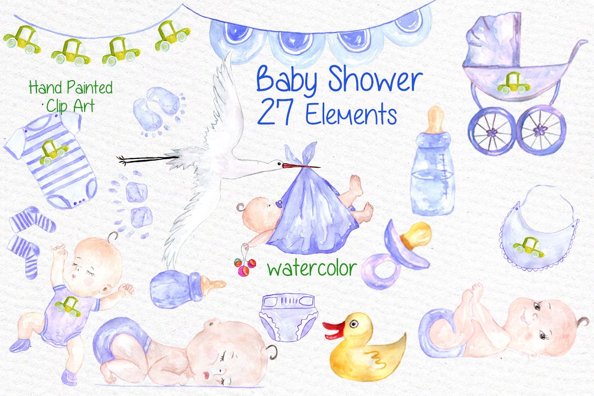 1158x772 Watercolor Boy Baby Shower Clipart