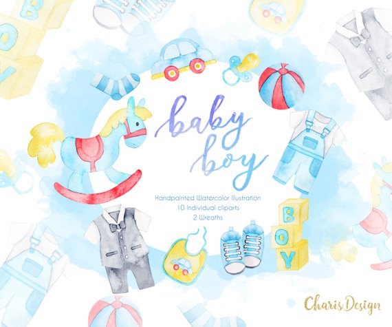 570x475 Baby Boy Baby Clipart Baby Illustration Baby Shower Baby Etsy