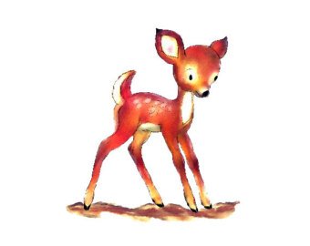 340x270 Baby Deer Watercolor Etsy